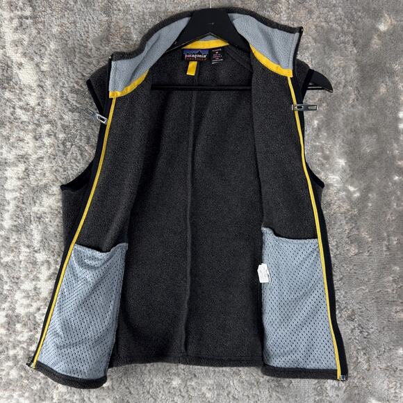Patagonia Size M Outdoor Fleece Full Zip Sweater Vest Gray Sleeveless Mock Neck - Picture 2 of 8